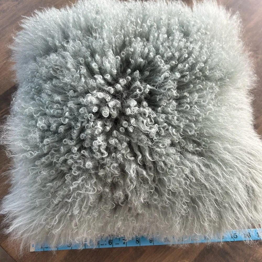 Fluffy Teal Throw Pillow West Elm